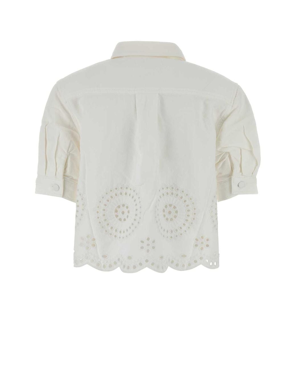 FRAME White Eyelet Denim Shirt