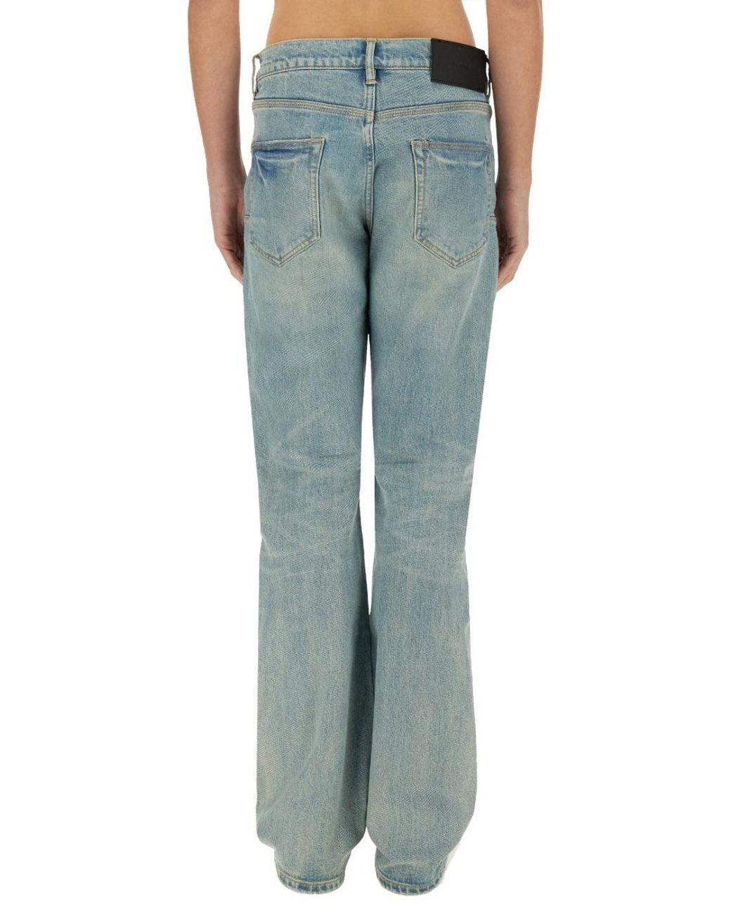Purple Brand Blue Coated Flare Jeans for men