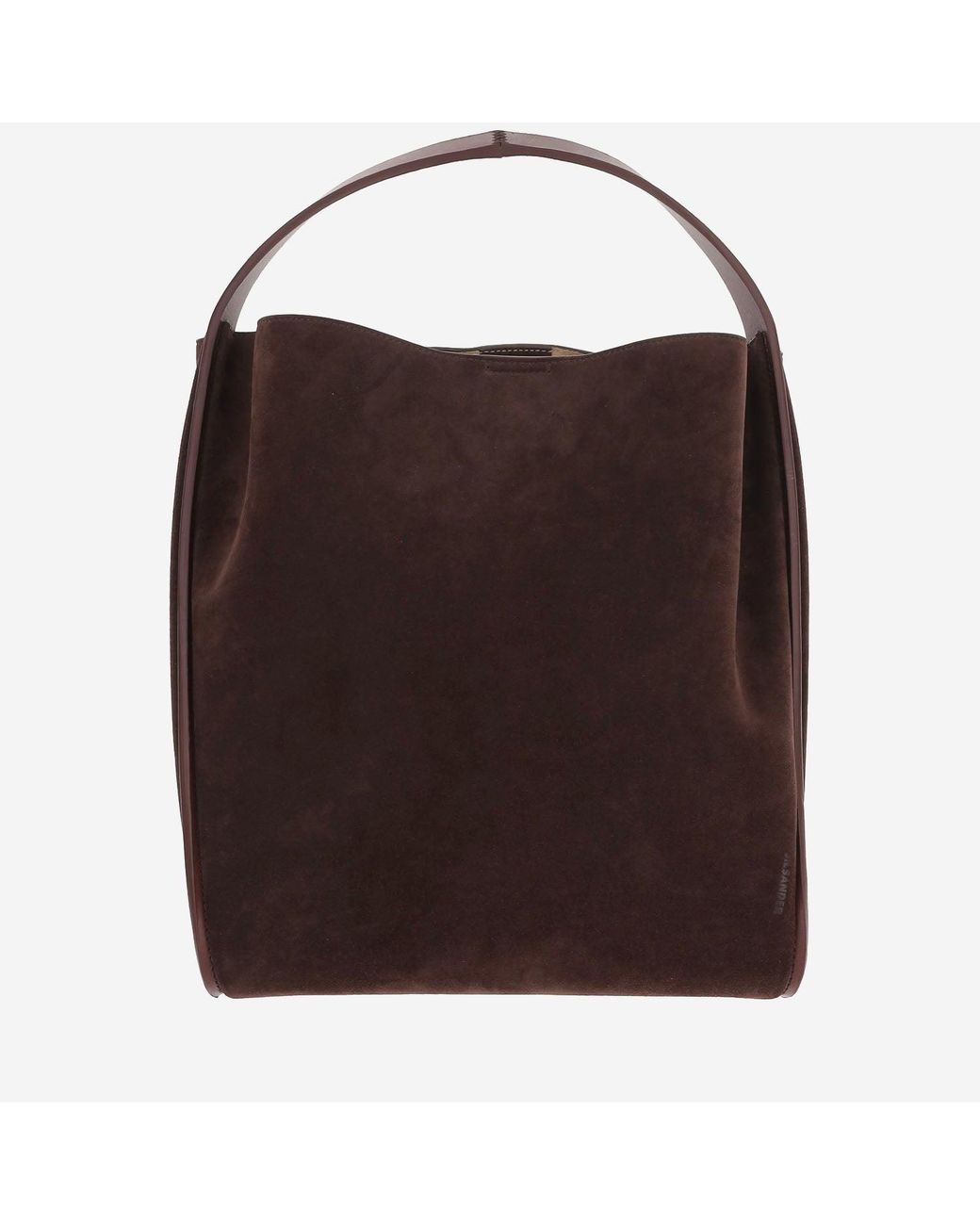 Jil Sander Brown Suede Shoulder Bag Calf Leather