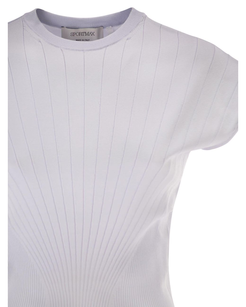 Sportmax White Spxsamba Ribbed Viscose Jumper