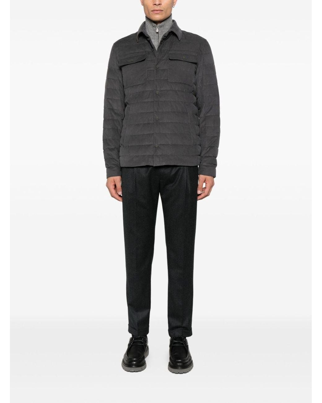 Herno Gray Quilted Down Jacket for men