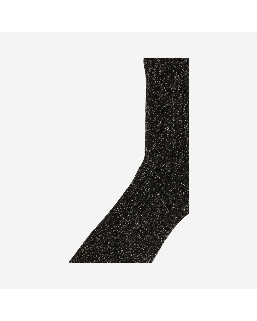 ANT45 Black Ribbed Stretch Cotton Blend Socks