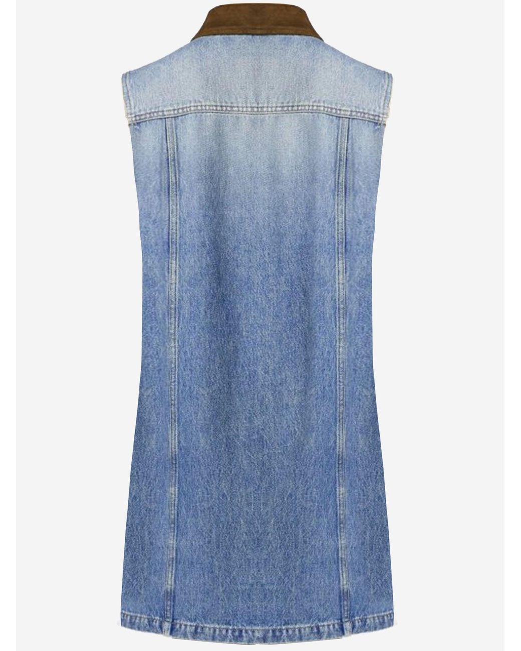 Versace Blue Cotton Dress With Logo