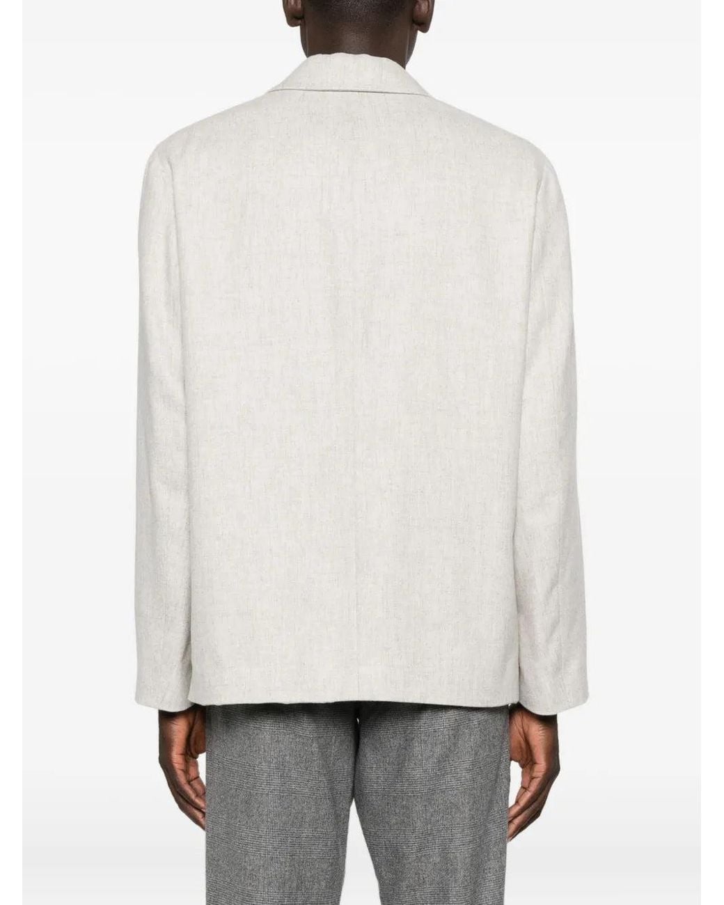 Lardini White Jacket With Patch Pockets