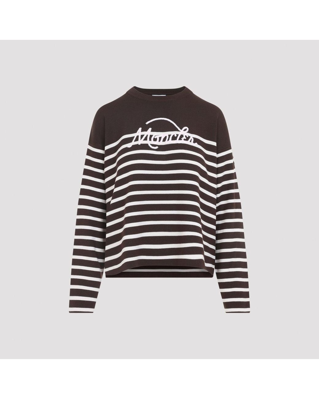 Moncler Black Strickpullover mit gestreiftem Logo