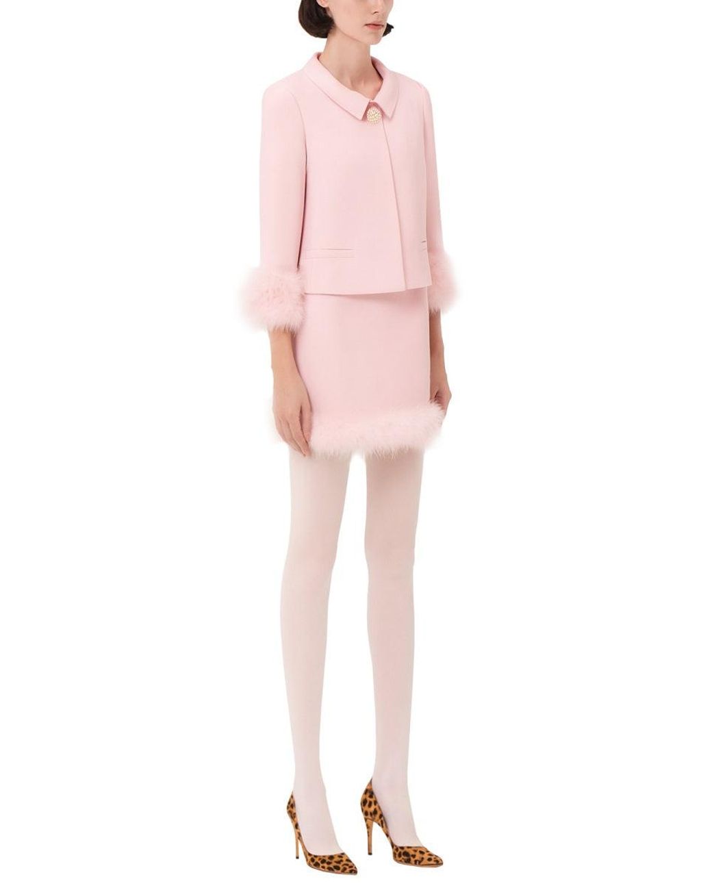 Valentino Pink Miniskirt With Feathers