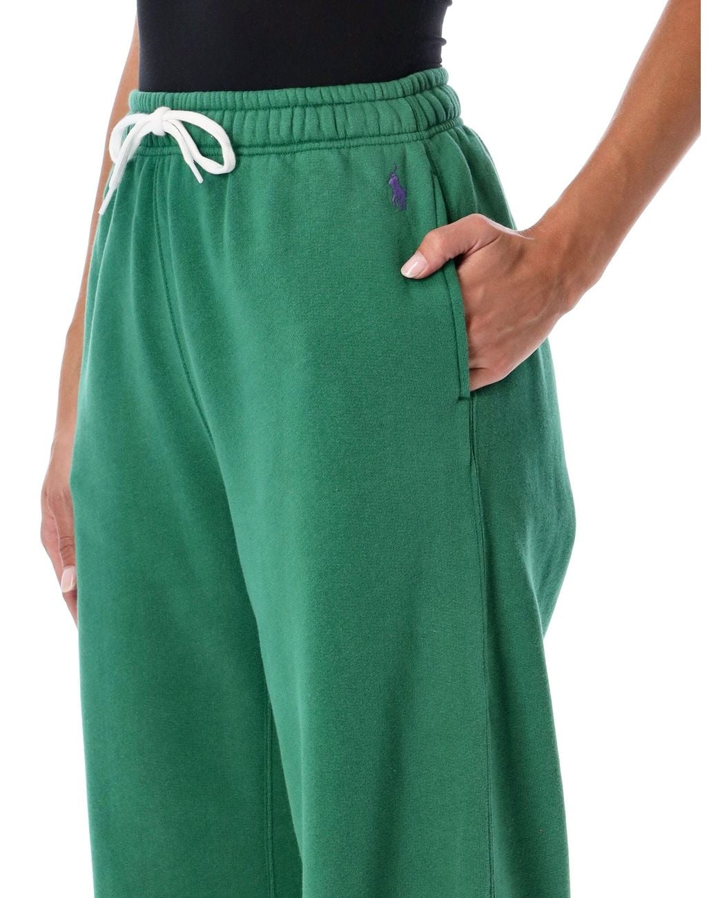 Polo Ralph Lauren Green Wide-Leg Drawstring Track Pants