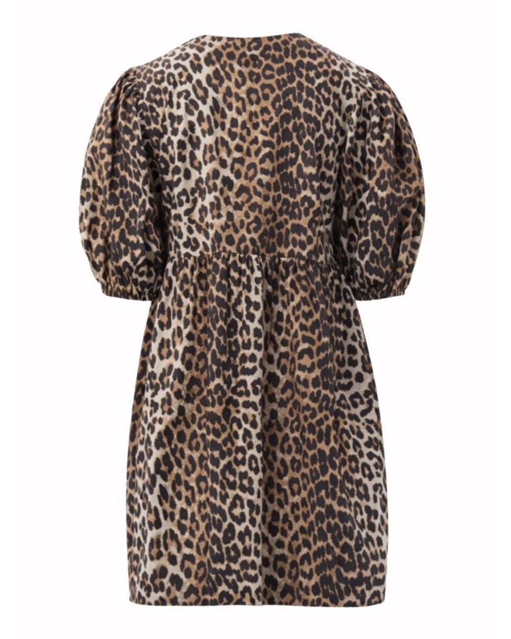 Ganni Green Leopard Print Mini Dress