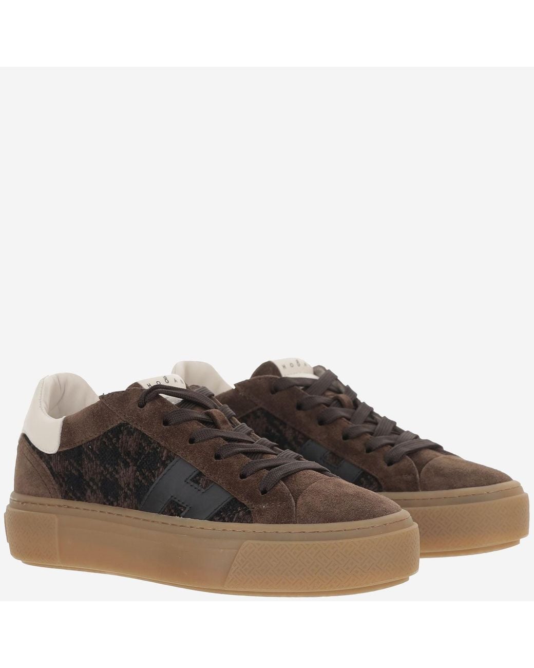 Hogan Brown Crosswind Fabric Sneakers