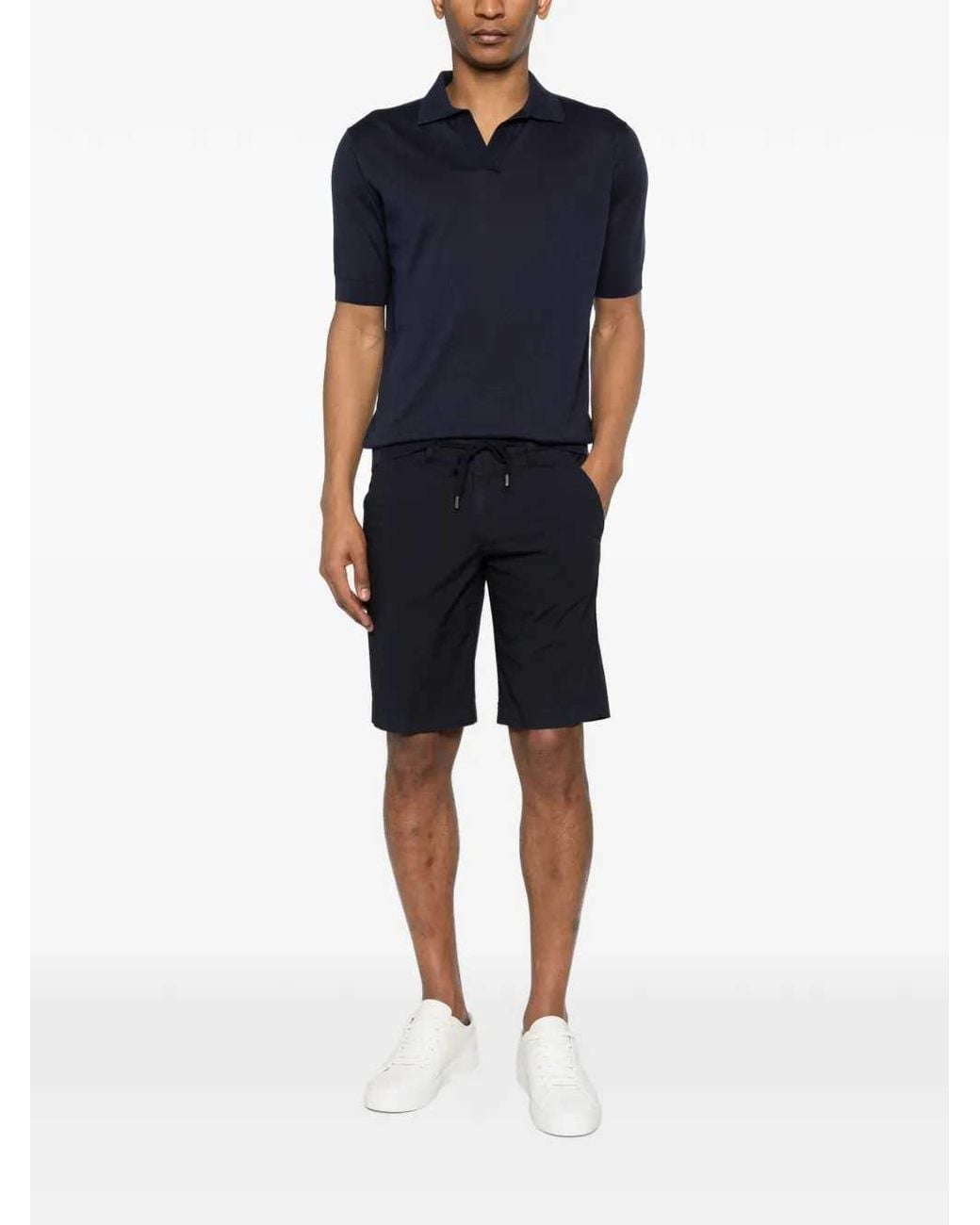 Lardini Blue Open Neck T Shirt
