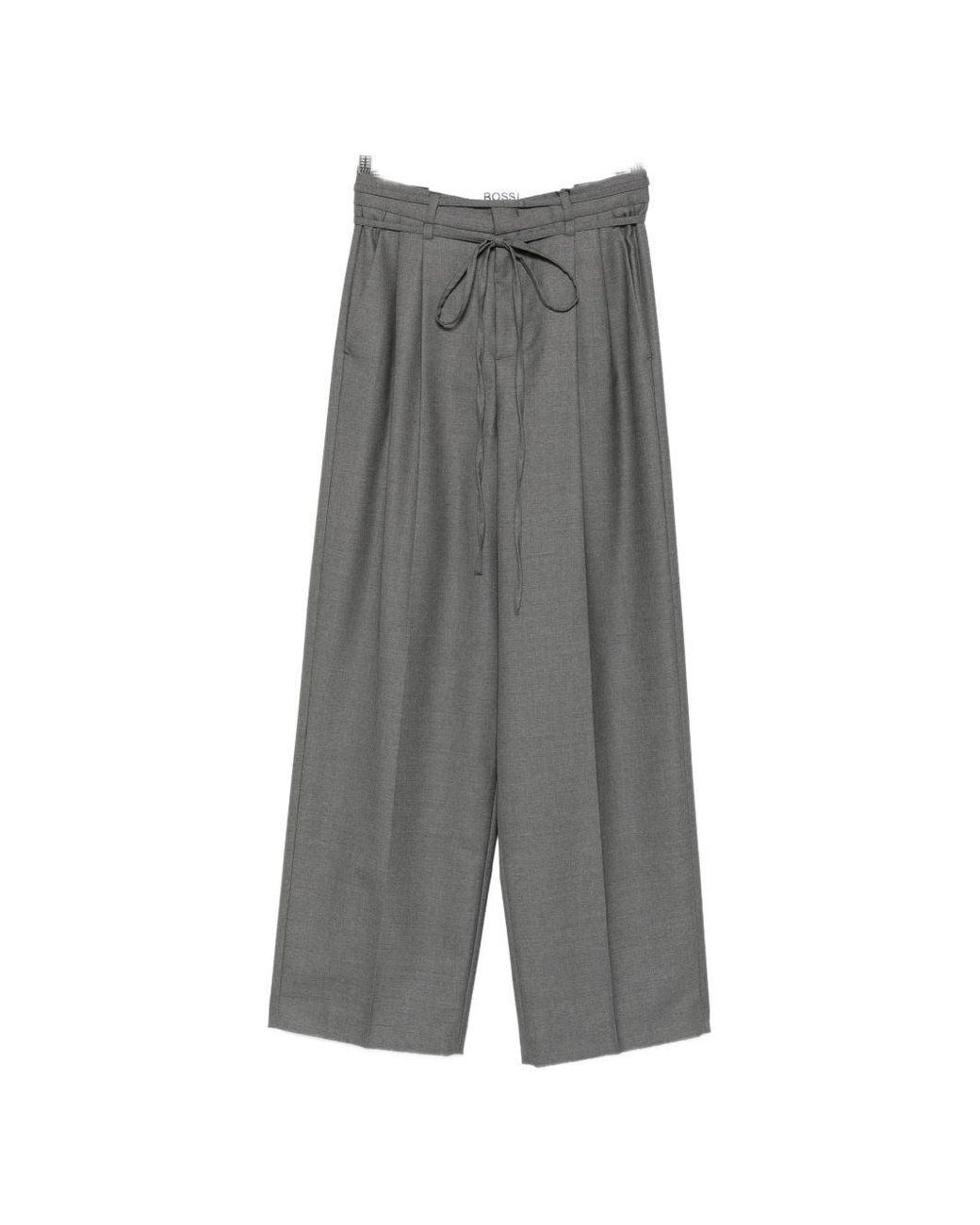 Rossi Gray Noa Wool Trousers