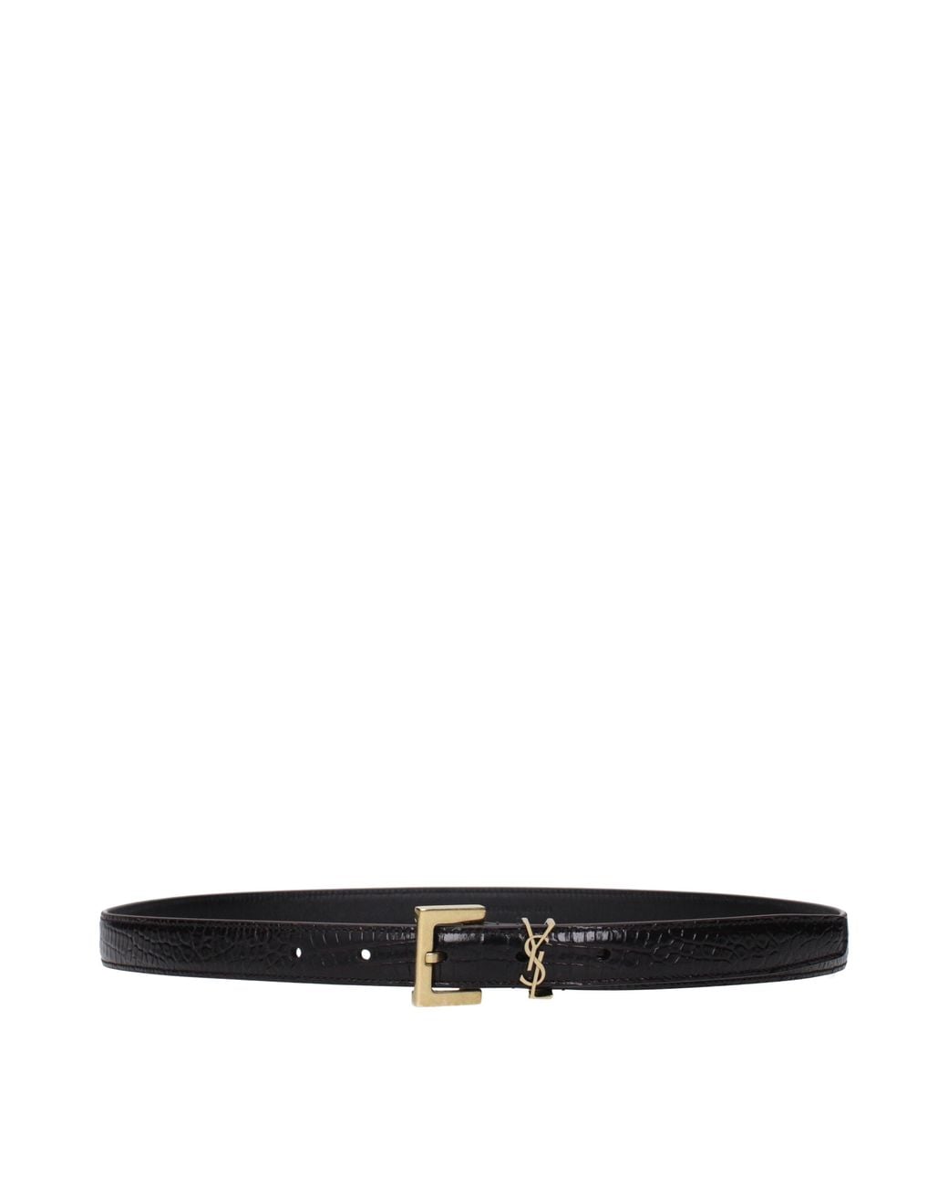 Saint Laurent Black Belt Leather/Dark Chocolate