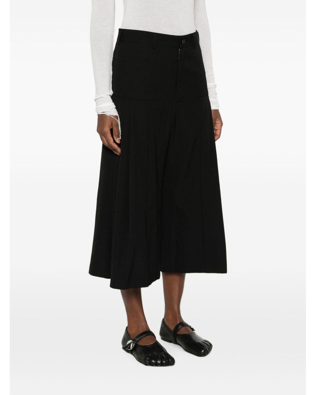Comme des Garçons Black Wool Wide Leg Trousers