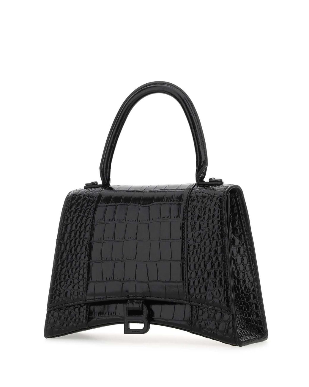 Balenciaga Black Leather Hourglass Handbag