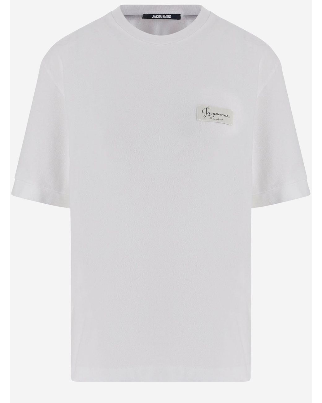 Jacquemus White Cotton T Shirt With Logo