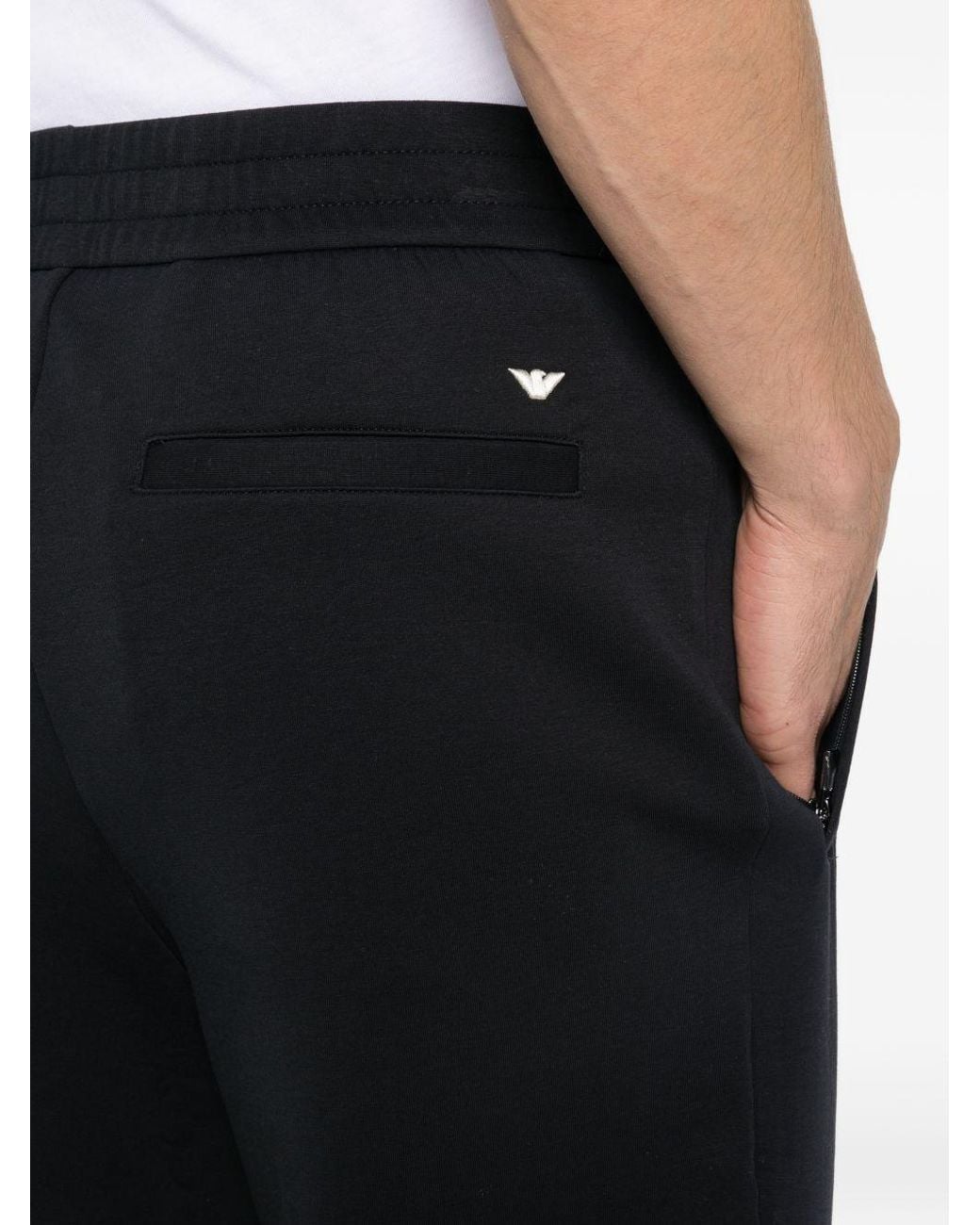 Emporio Armani Blue Logo Cotton Sweatpants