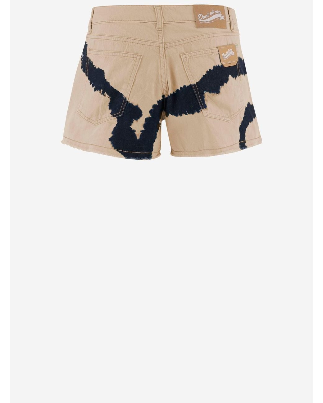 DON'T @ ME White Cotton Shorts With Tie Dye Print