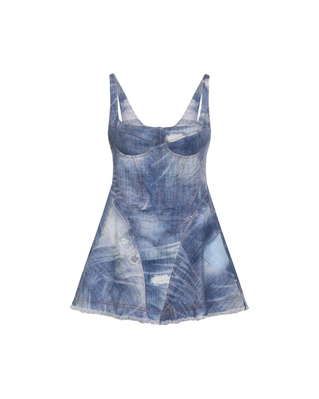 Roberto Cavalli Blue Cotton Mini Dress