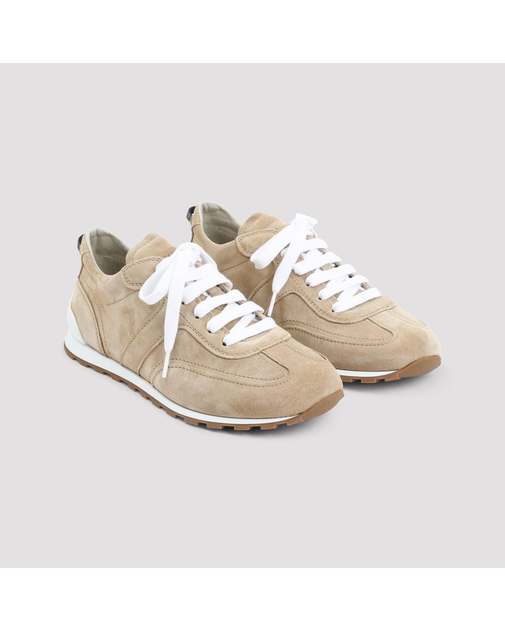 Brunello Cucinelli Natural Suede Runner Sneakers