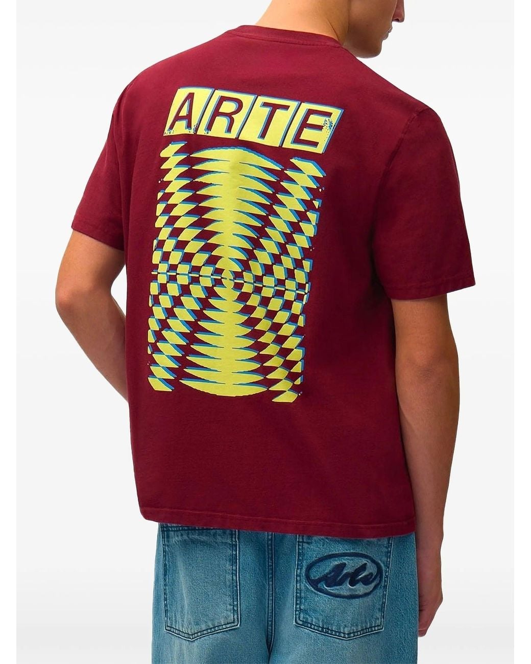 Arte' Blue Abstract Back Print T Shirt for men