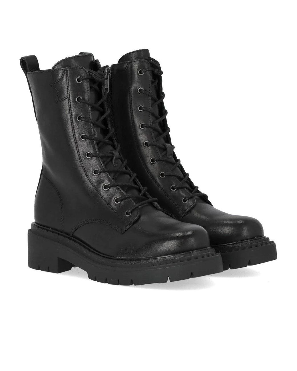 Ash Black Dover Leather Combat Boot