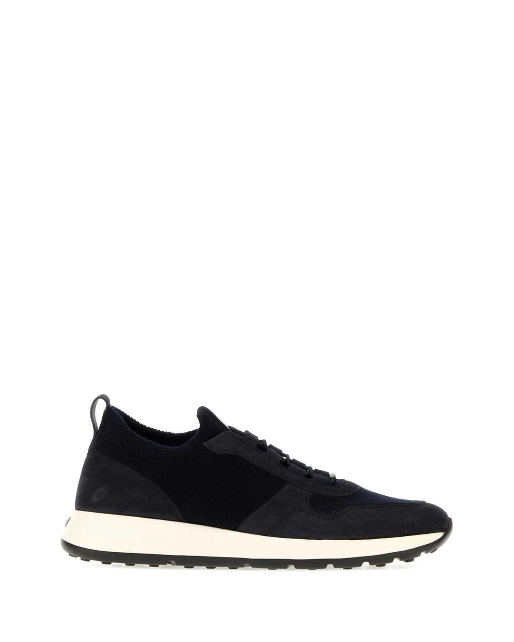 Tod's Blue Suede And Knit Lace-Up Sneaker