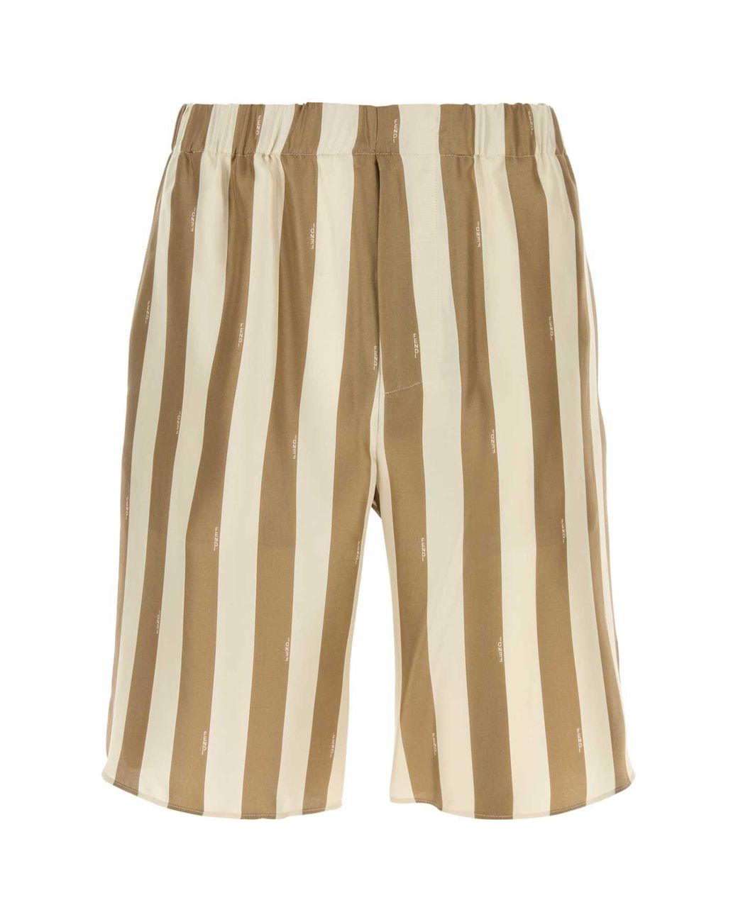 Fendi White Printed Silk Bermuda Shorts for men