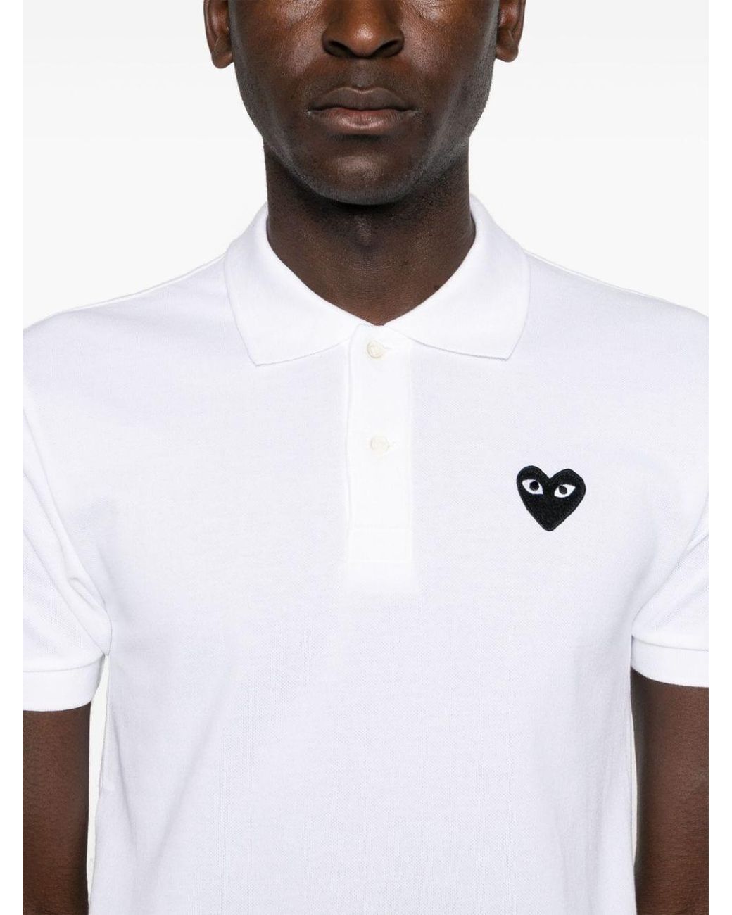 Comme des Garçons White T-Shirt Emblem Knit