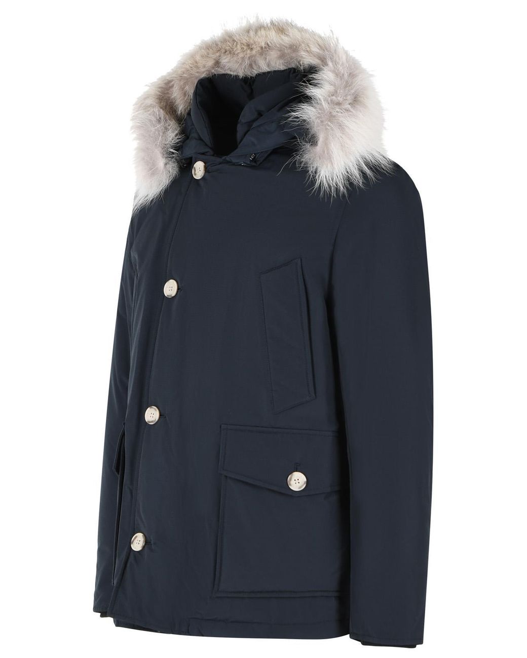 Woolrich Blue 'Arctic' Cotton Blend Parka for men