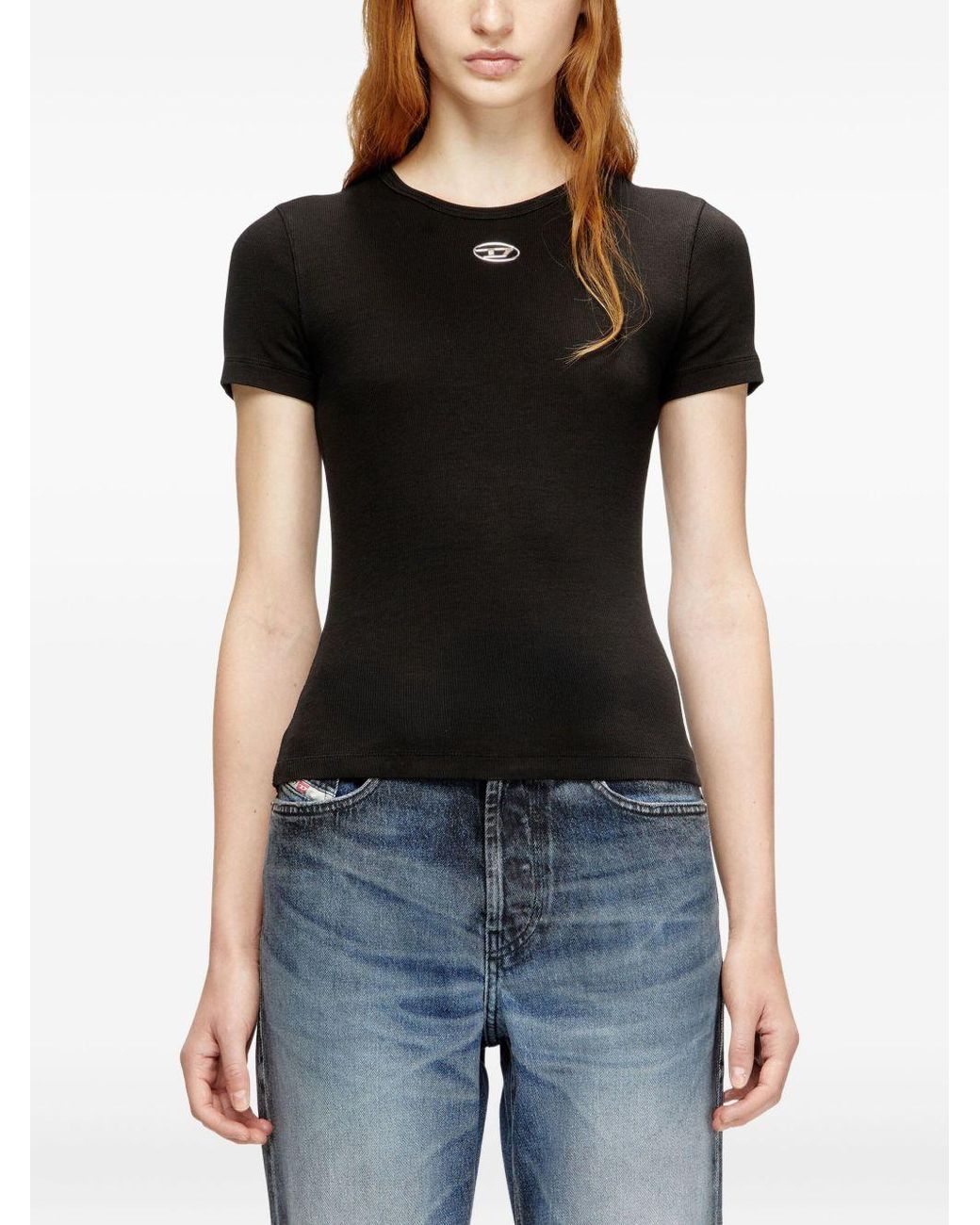 DIESEL Black Logo Cotton T-Shirt