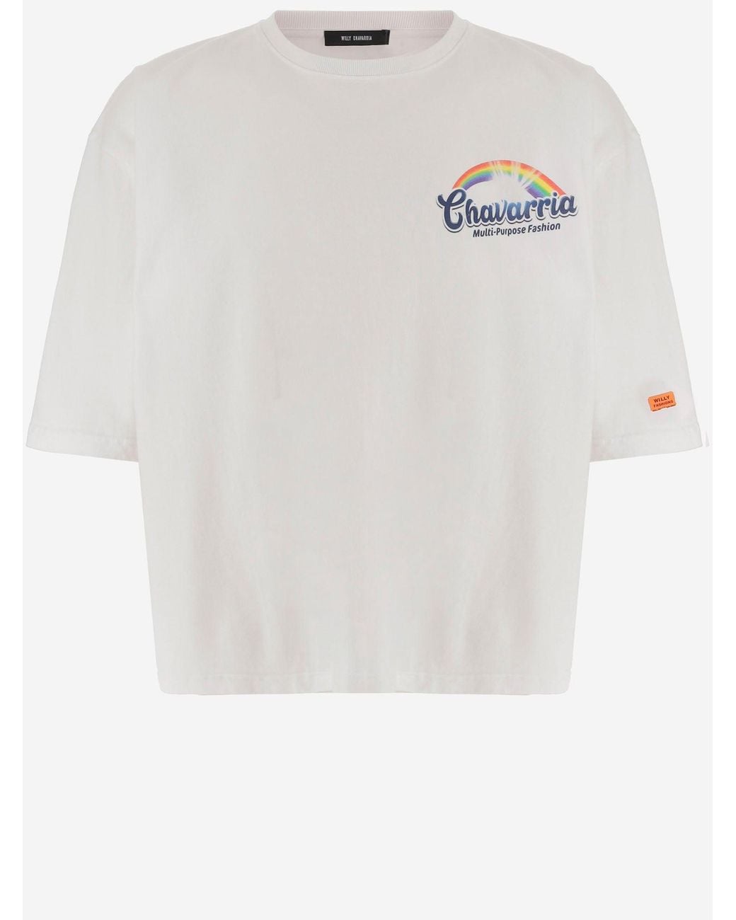 Willy Chavarria White Cotton T Shirt With Print for men