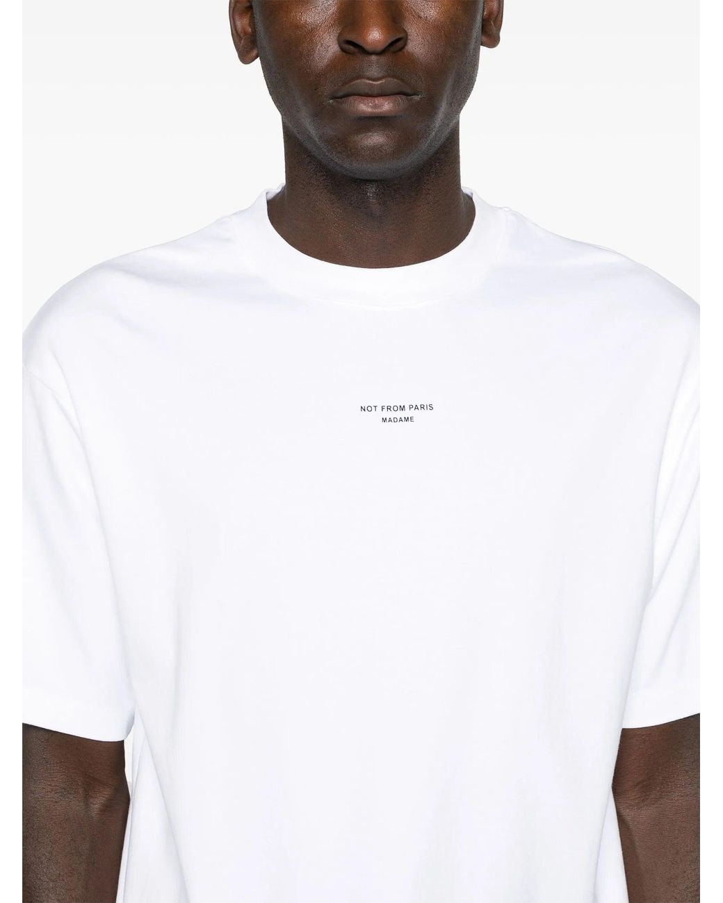 Drole de Monsieur White Le T Shirt Slogan Classique for men