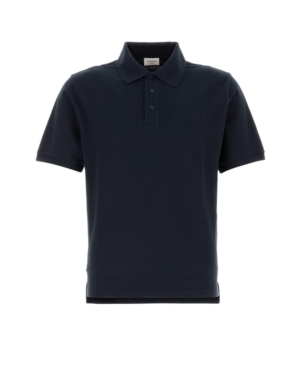 Saint Laurent Black Logo Embroidery Polo Shirt