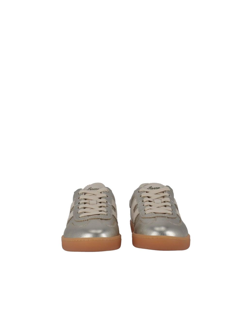 Hogan White Metallic Gum-Sole Cool Low-Top Sneakers