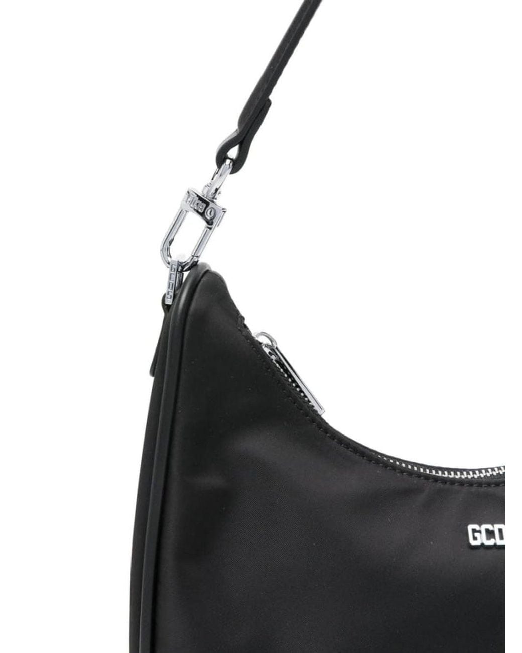 Gcds Black Shoulder Bag With Logo Appliqué
