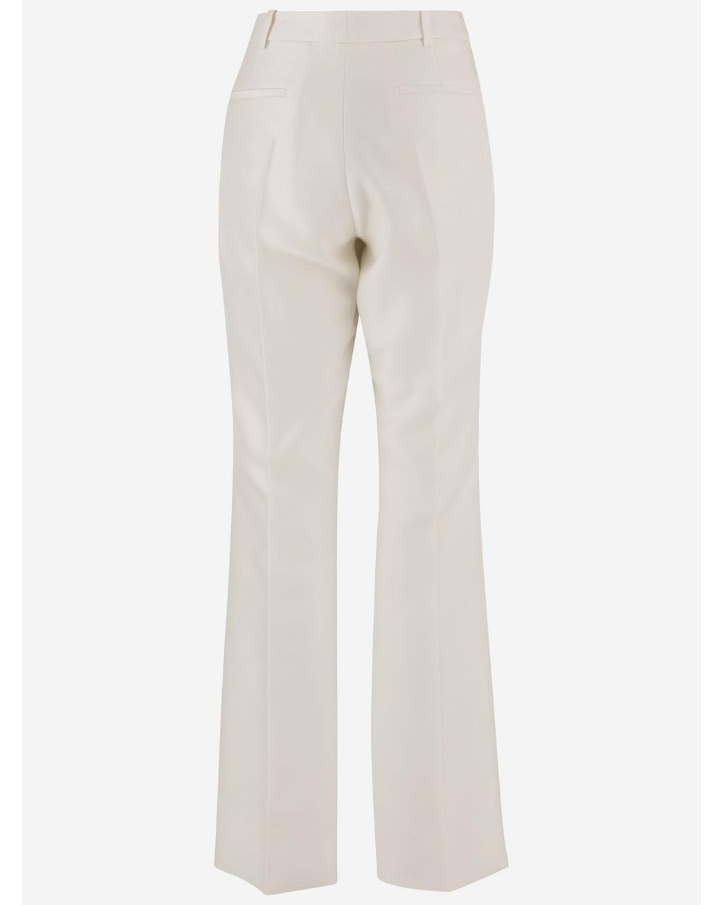 Balenciaga White Trousers Tailored Slim-Fit Wool And Silk
