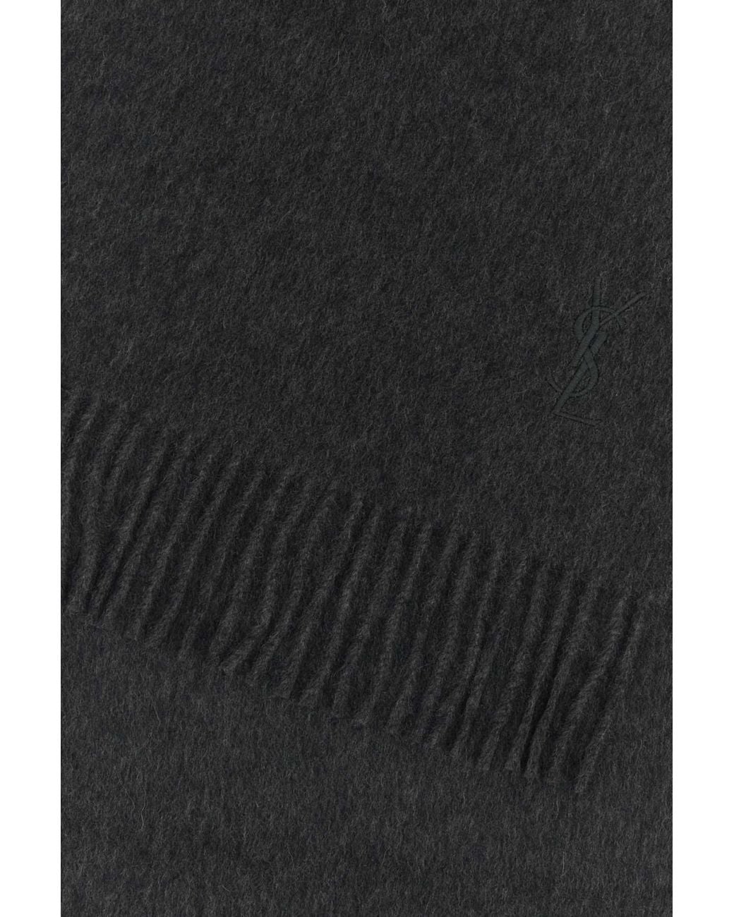 Saint Laurent Black Dark Cashmere Scarf for men