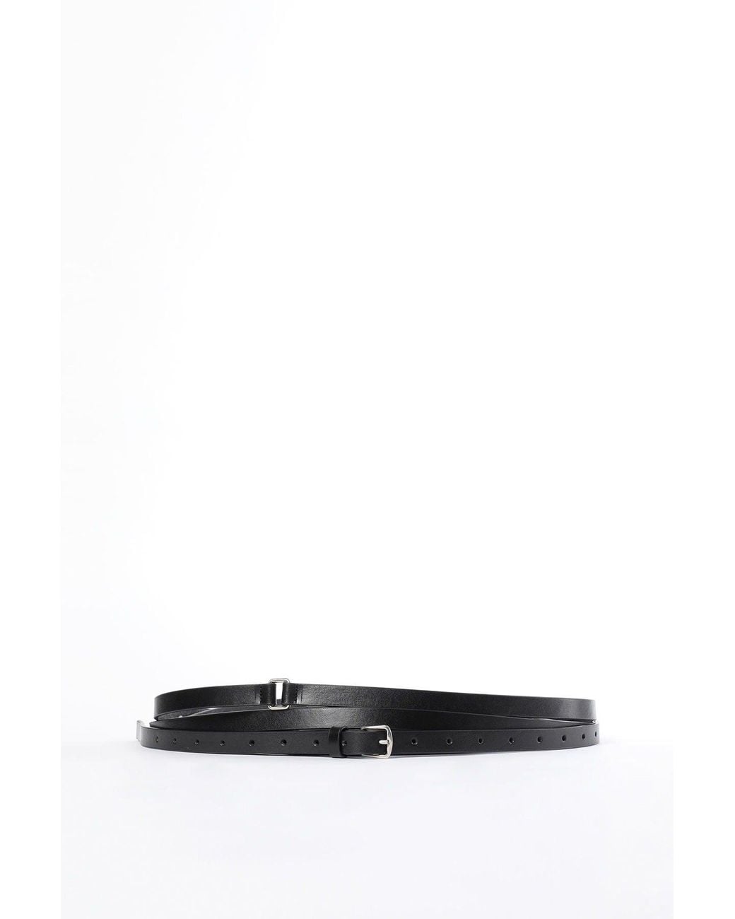 Ann Demeulemeester Black Kepa 1,5 Cm Triple Wrap Belt Oily Calf Skin