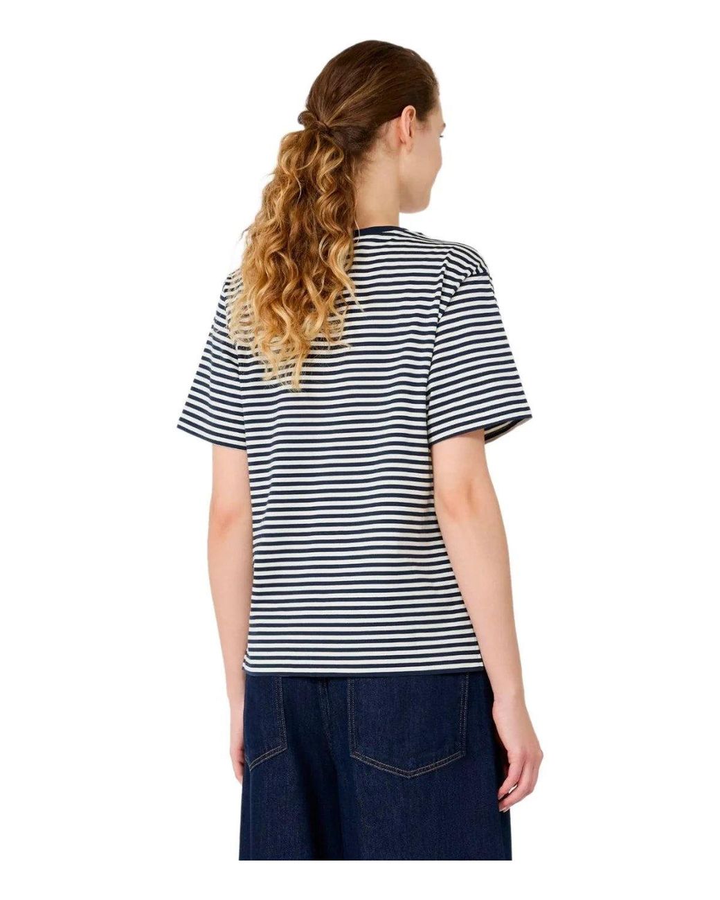 Weekend by Maxmara Black Venaco Striped T Shirt