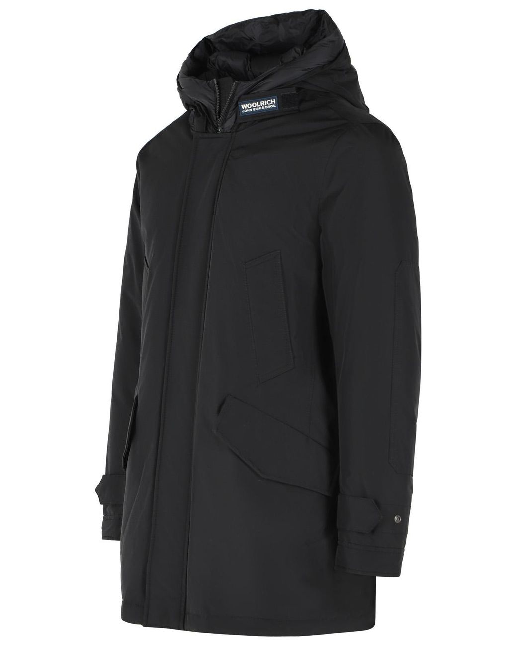 Woolrich Black 'Polar High Collar' Cotton Blend Parka for men