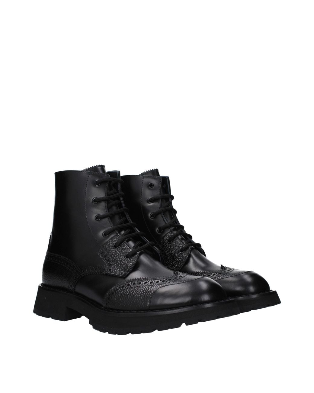 McQueen Black Stivaletti Uomo Pelle Nero for men