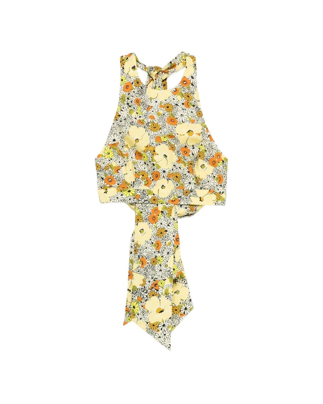 ALÉMAIS Metallic Blossom Halter Neck Top