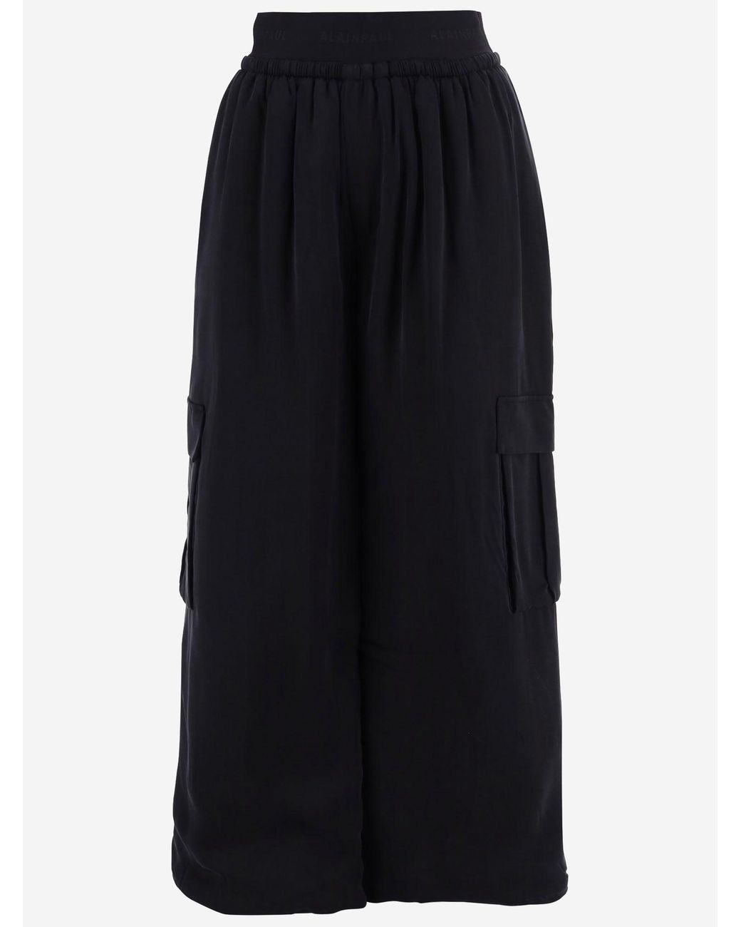 ALAINPAUL Blue Wide Leg Cupro Pants