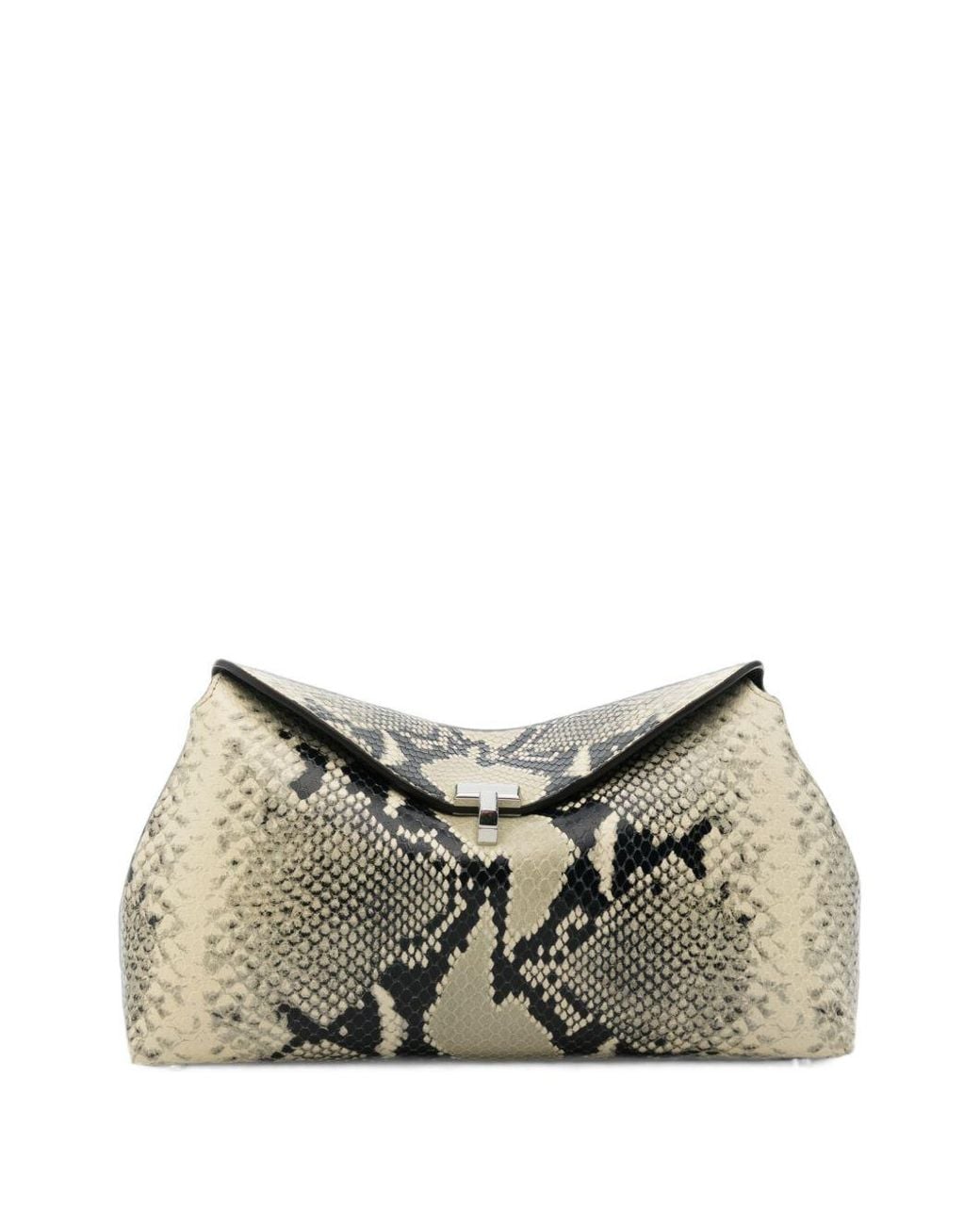 Totême Natural T Lock Leather Clutch