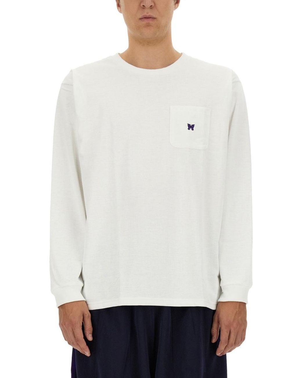 Needles White T Shirt With Logo