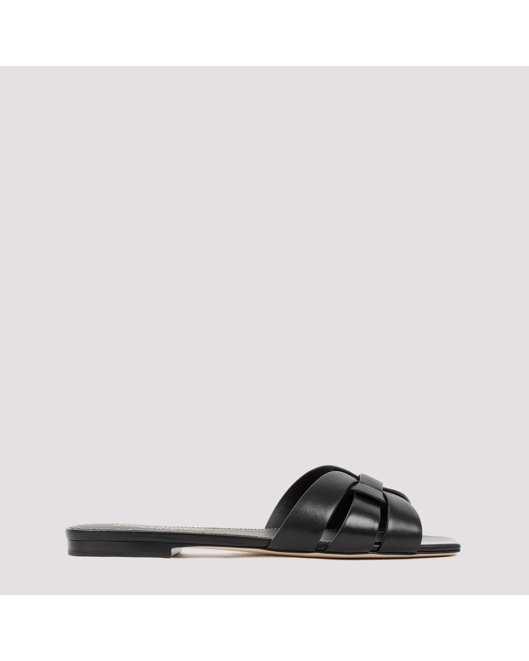 Saint Laurent Black Leather Tribute Flats