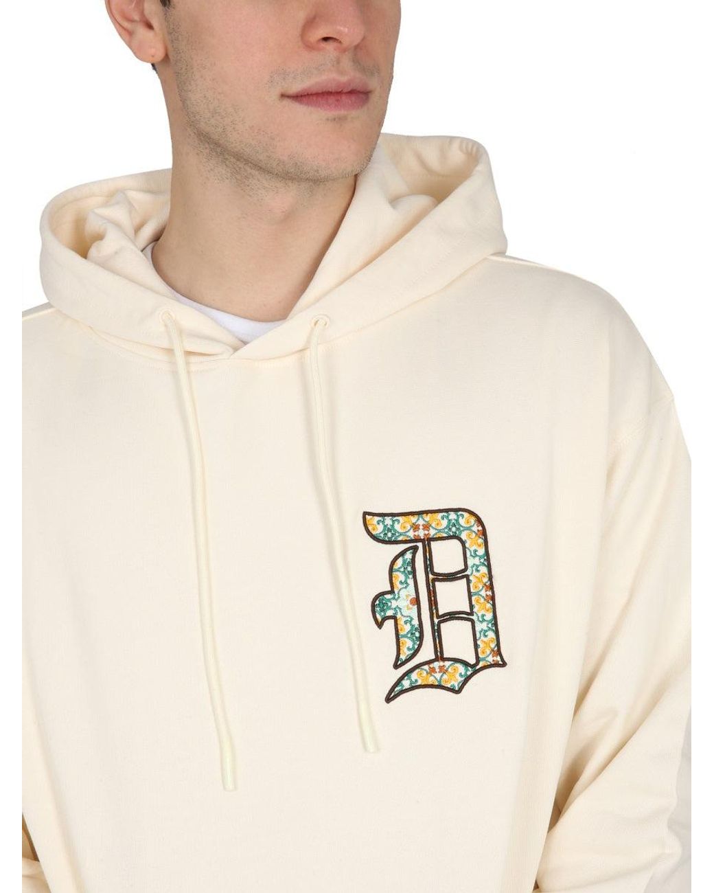 Drole de Monsieur White Hooded Sweatshirt With Logo for men
