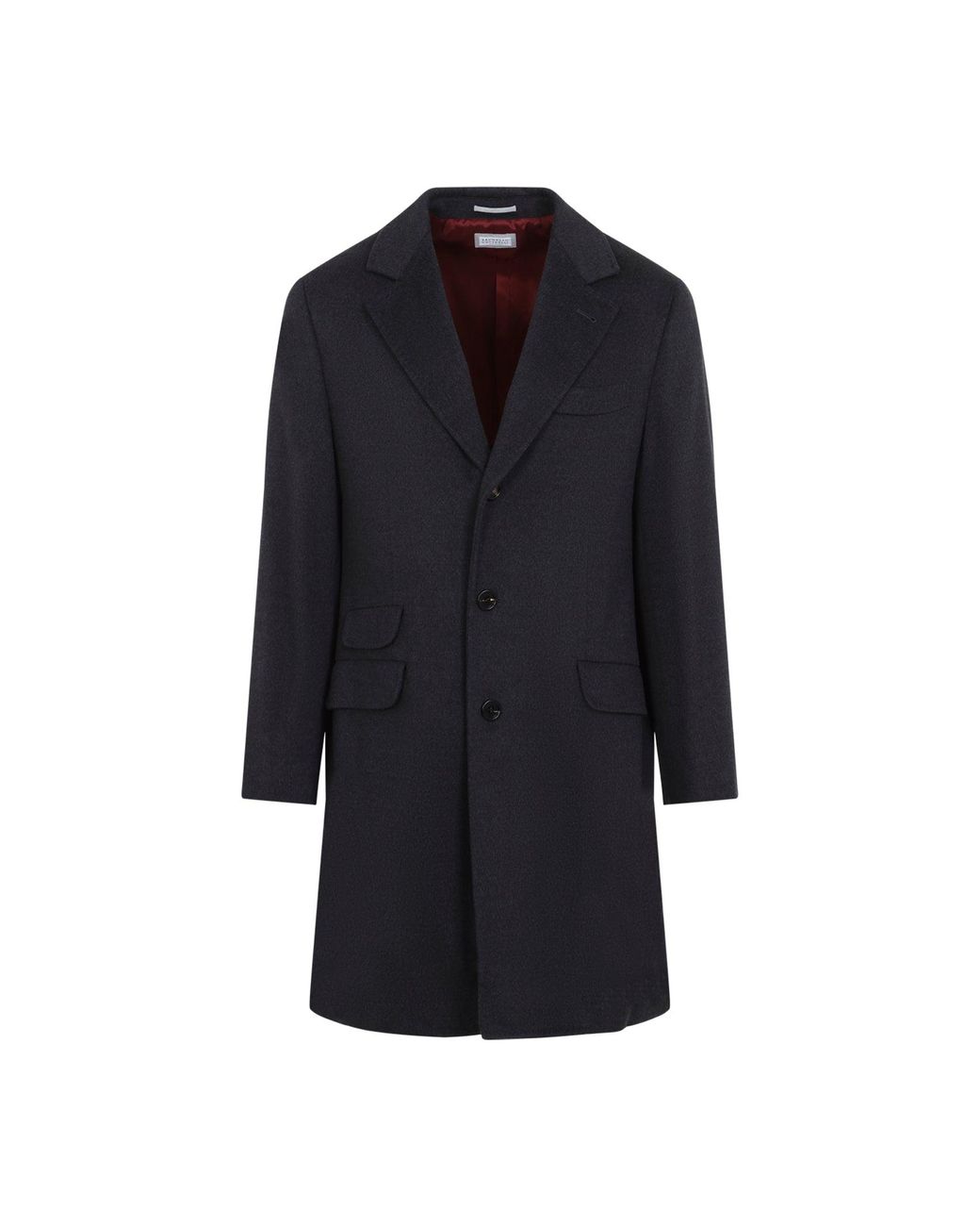 Brunello Cucinelli Blue Charcoal Overcoat for men