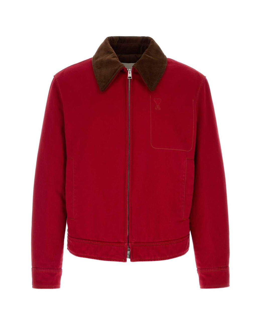 AMI Red Denim Jacket for men