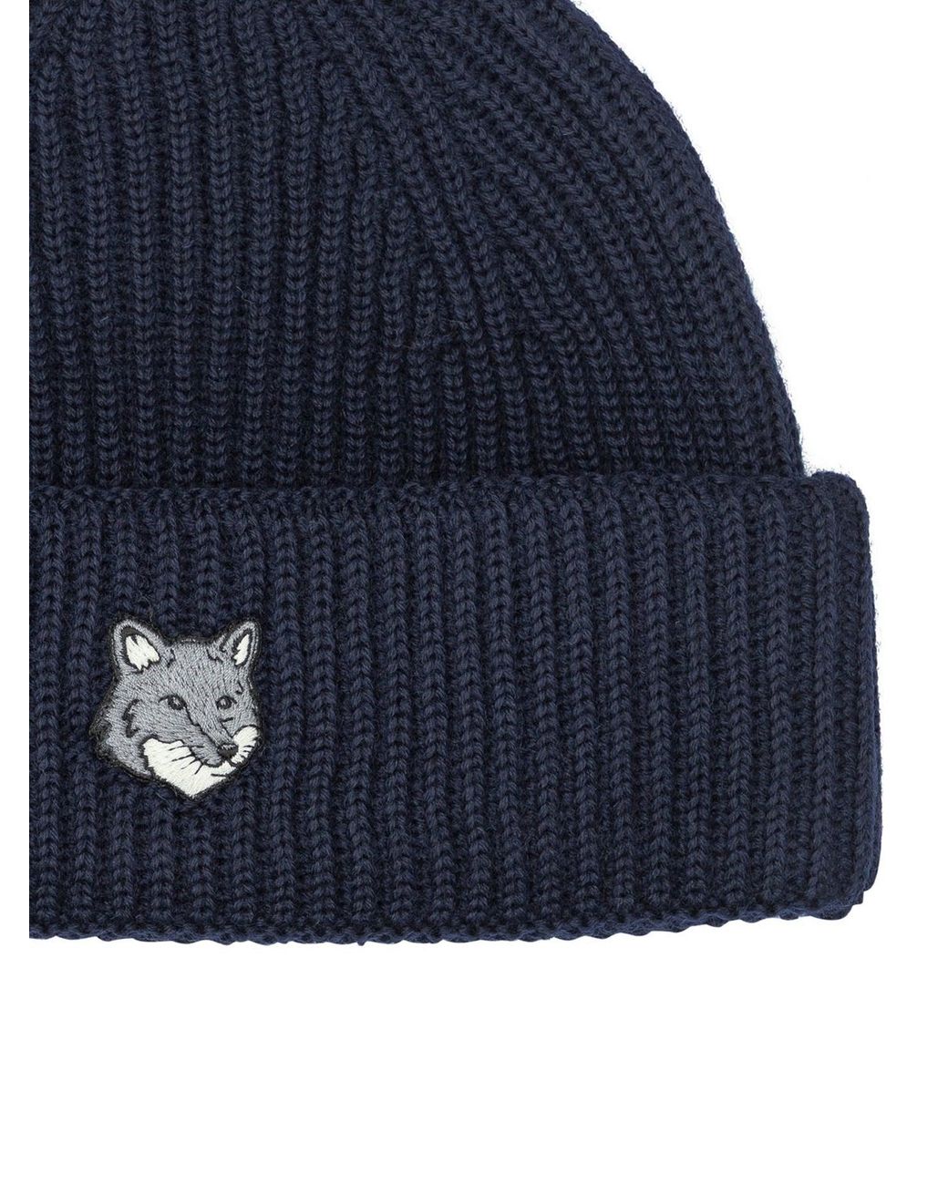 Maison Kitsuné Blue "Fox Head" Mütze